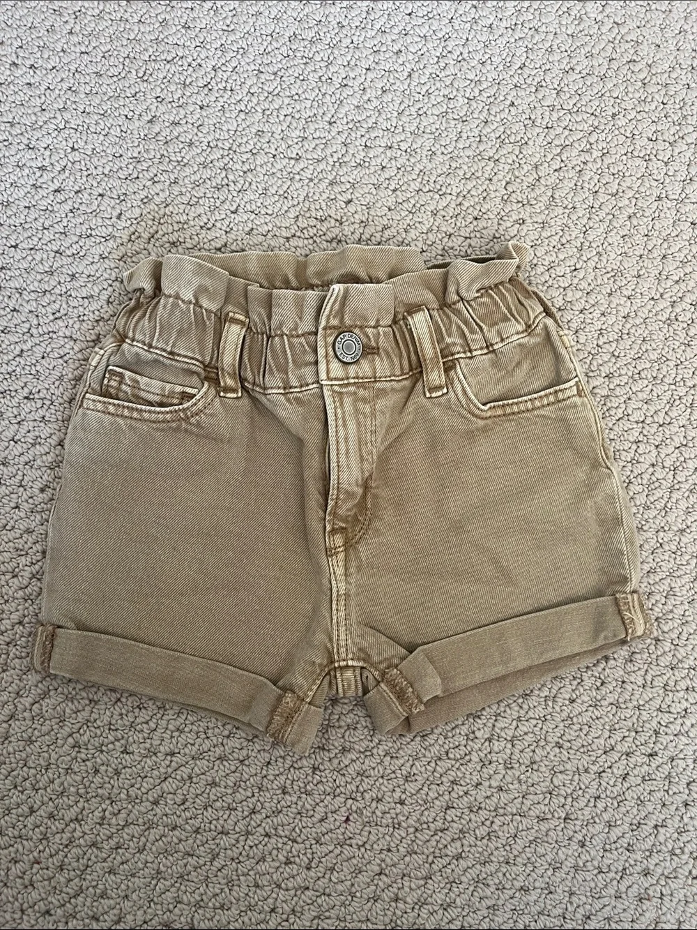 BabyGAP Tan Paperbag Waist Denim Shorts